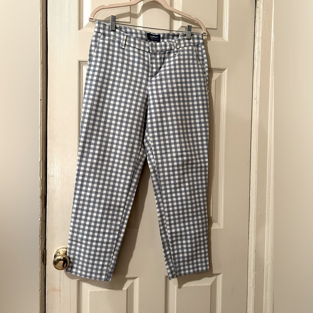 Old navy gingham cropped pant with stretch